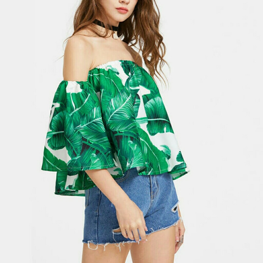 Crop Top Banana leaf Top